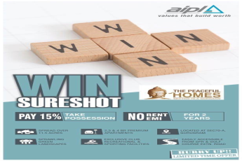 Pay 15% & take possession with no rent & EMI for 2 years at AIPL The Peaceful Homes in Gurgaon